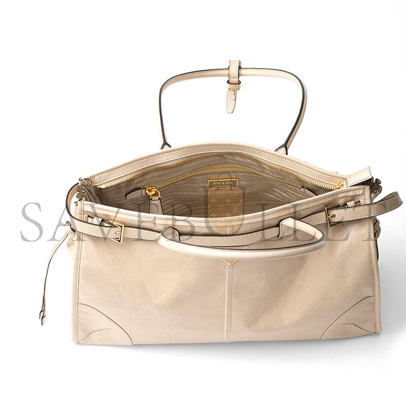 PRADA BONNIE LARGE LEATHER HANDBAG 1BA433 (38*24*12cm)